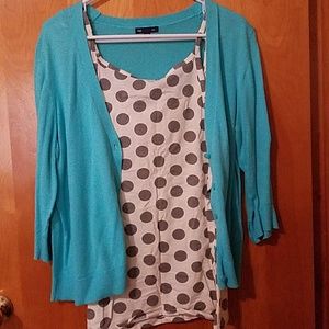 Grey & white polkadot tanktop cami camisole